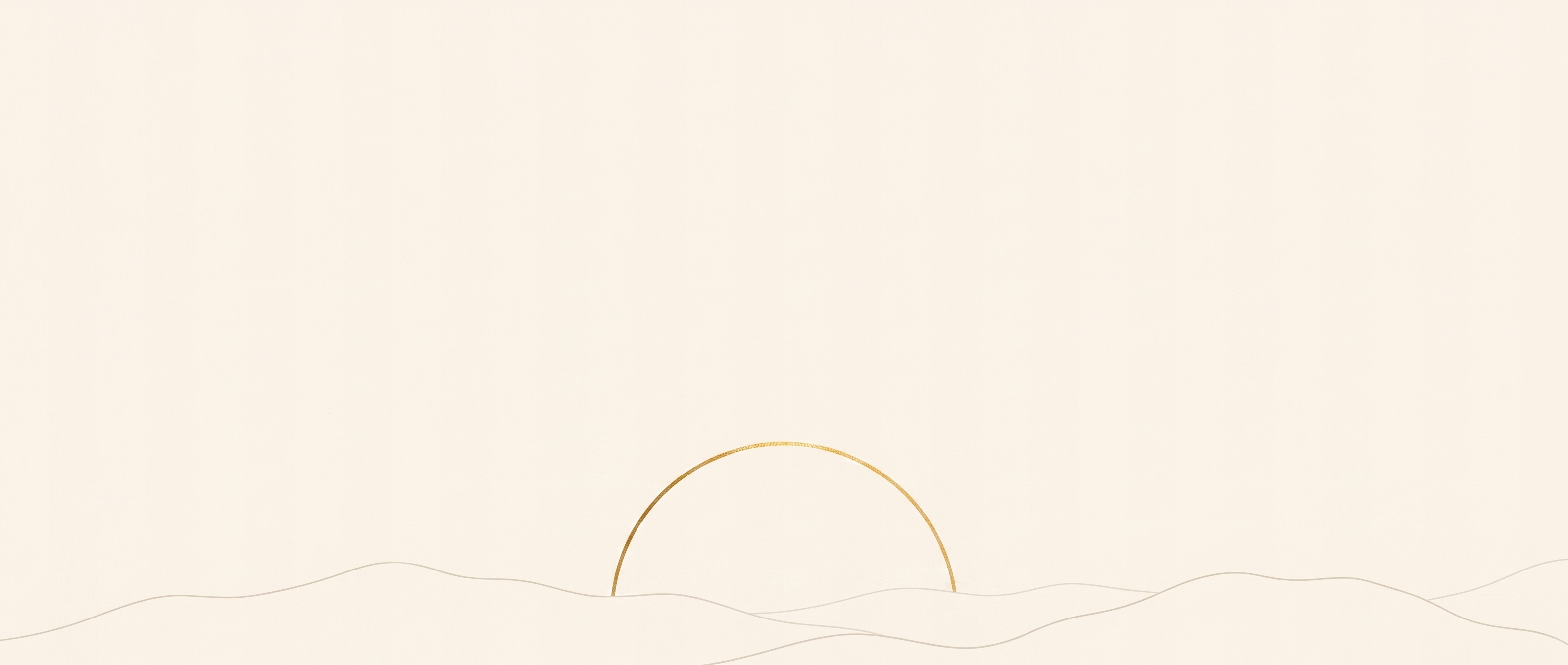 Cream background with gold sun arc